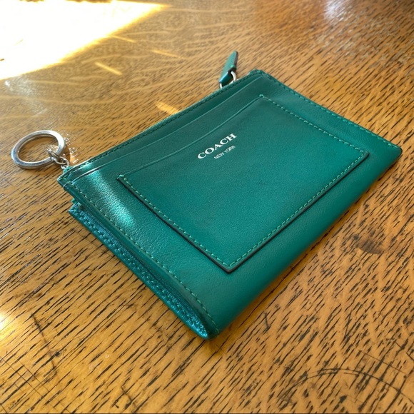 Coach Legacy Emerald Green Oversized Mini Skinny Wallet - Picture 4 of 5
